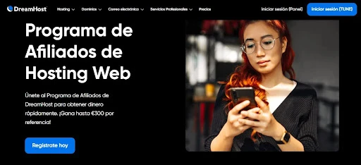 Los 30 mejores programas de afiliados para ganar dinero en 2026 14 pagina de programa de afiliados de dreamhost
