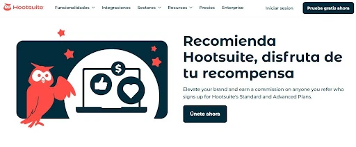 Los 30 mejores programas de afiliados para ganar dinero en 2026 17 pagina de programa de afiliados de hootsuite