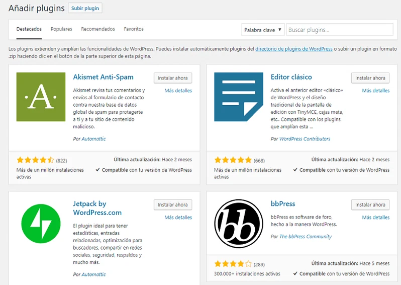 Blogger o WordPress extensiones