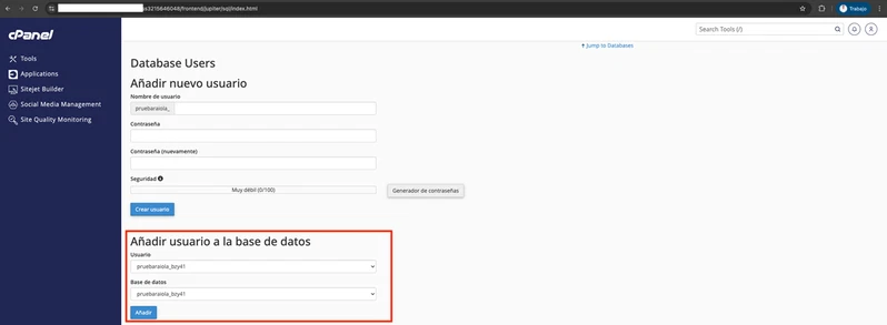 Ajustes avanzados del wp-config.php en WordPress 8 Asignar permisos al usuario de base de datos en cPanel