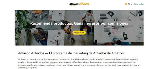 Los 30 mejores programas de afiliados para ganar dinero en 2026 3 Página del programa de afiliados de amazon