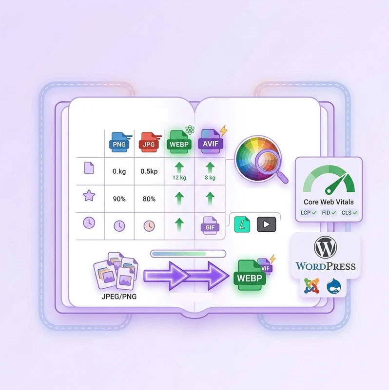Formatos de imagen: JPG, PNG, GIF, WEBP y más 3 Comparativa de formatos de imagen PNG JPG WebP AVIF y SVG por peso calidad transparencia animación y compatibilidad