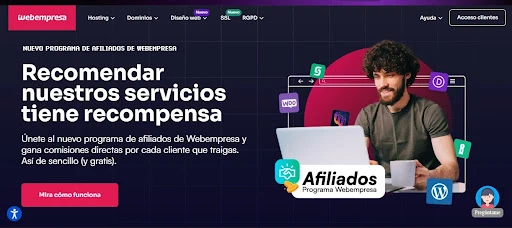 Los 30 mejores programas de afiliados para ganar dinero en 2026 21 pagina de programa de afiliados de webempresa