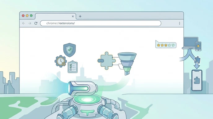 Extensiones de Chrome: qué son, cómo instalarlas y las mejores por perfil 3 Ilustración del panel de extensiones de Chrome con las opciones para activar, filtrar y revisar cada una