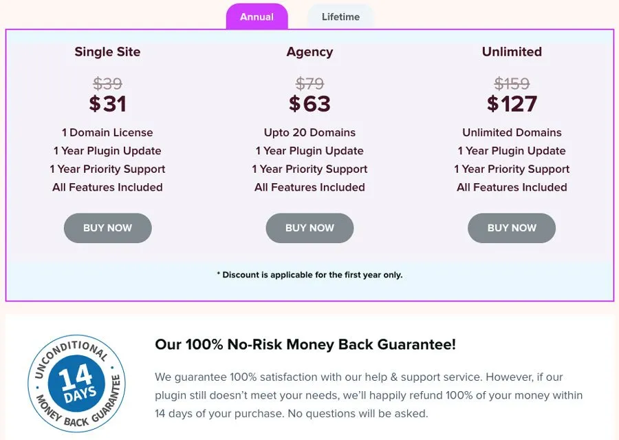 AzonPress, la mejor alternativa a plugins de afiliados de Amazon 16 Tarifas de AzonPress