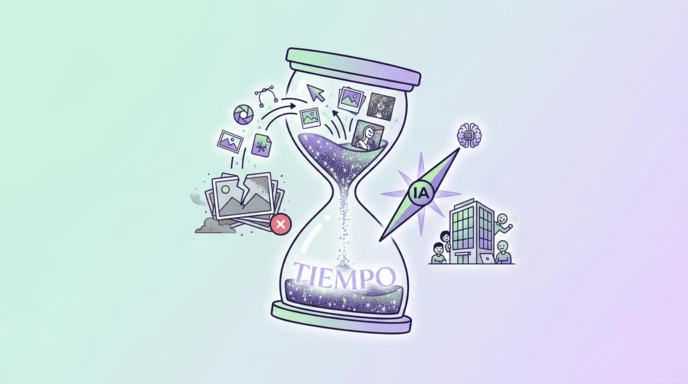 Generadores de imágenes con IA: las mejores herramientas para crear 2 Ilustración del ahorro de tiempo al generar imágenes con inteligencia artificial