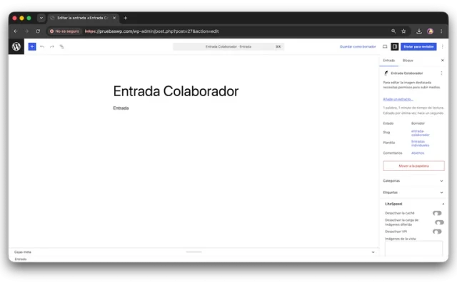 wordpress rol colaborador enviar revision